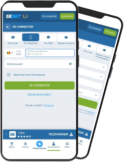 Utiliser le mobile pour se connecter 1xbet