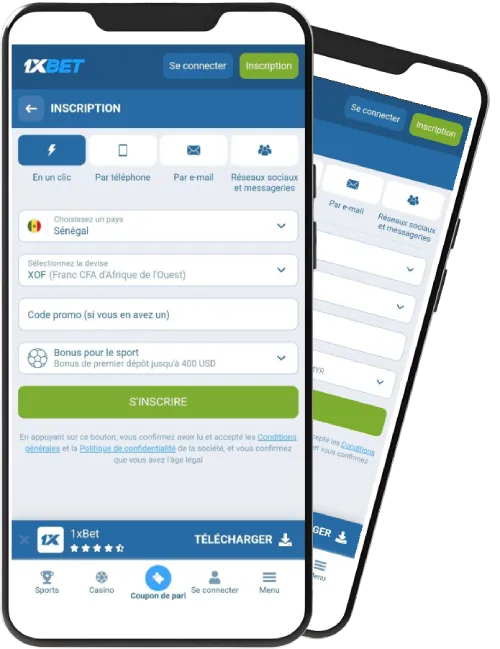 Comment s'inscrire à 1xbet et parier depuis l’application mobile