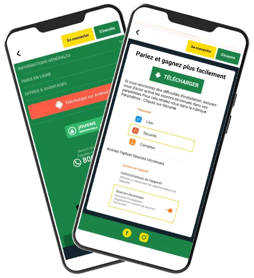 Les fonctions de l'application Sunubet
